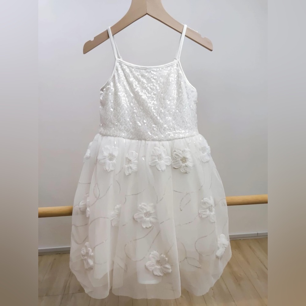 Zenzi Sequin & Floral Tulle Girls' Party Dress